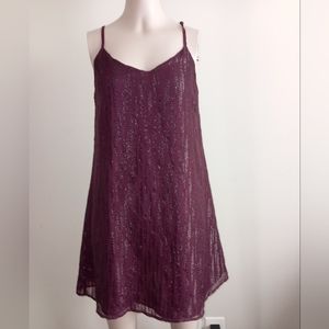 Miami purple sleeveless metallic dress size small